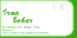 irma bobar business card